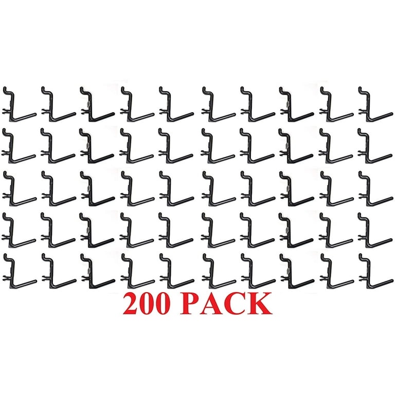 L Style Plastic Black Locking Pegboard Hook Kit - Multi-Pack / Garage storage jewelry tools crafts Plastic Peg board hooks - Black 100 Pack L Style Plastic Black Locking Pegboard Hook Kit - Multi-Pack / Garage storage jewelry tools crafts Plastic Peg board hooks - Black 100 Pack