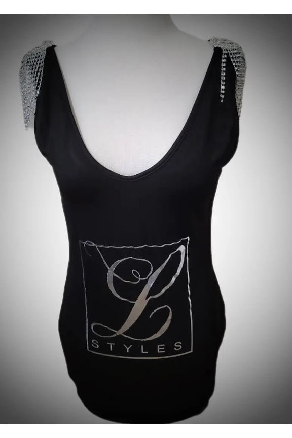 ' Black Fringe Shoulder Bodycon Dress