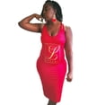 thumbnail image 1 of L.Styles' Red Fringe Shoulder Bodycon Dress, 1 of 1
