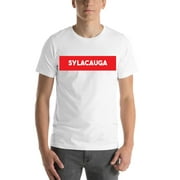L Super Red Block Sylacauga Short Sleeve Cotton T-Shirt By Undefined Gifts