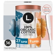 L. Tampons, Made with Organic Cotton, Super/Super Plus, 36 Count