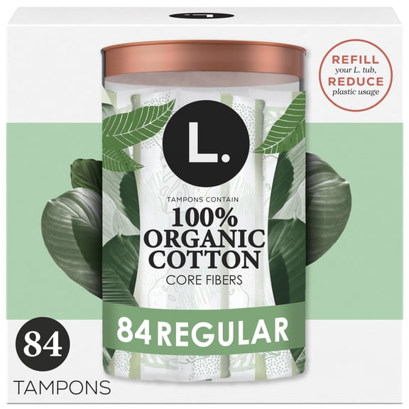 L. Tampons Regular Absorbency, Made with Organic Cotton, 84 CT