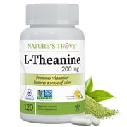 L-Theanine 200mg - 120 Vegetarian Capsules - Non GMO Project Verified - Natures Trove