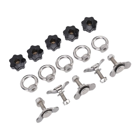 L Track Double Lug Threaded Stud Nut Fitting Kit M8 x 35mm Stainless Steel Heavy Duty Tie Down Accessory for Truck Bed Trailer Cargo Control Pickup RV ATV Universal Fitment Replacement Part