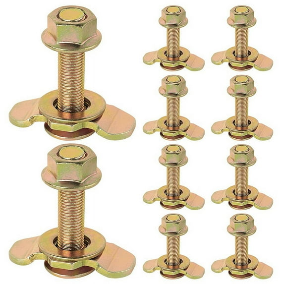 L Track Threaded Stud Fittings L-Track Threaded Double Stud Lug Fitting Tie Down, Used with L Track Rails, Gold