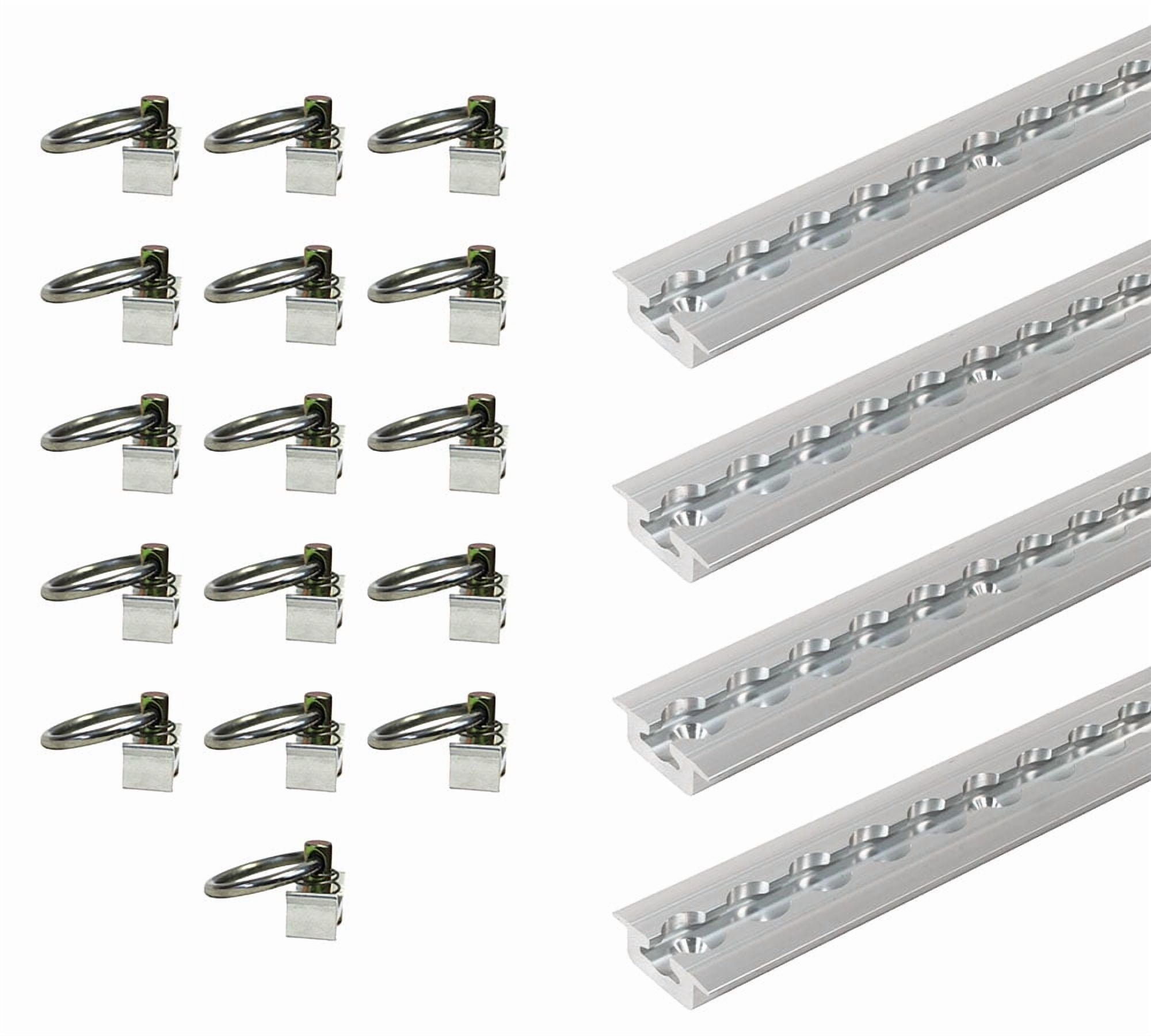L Track Tie Down Kit – 4 Pack 4ft Aluminum Flanged Universal Rail with ...