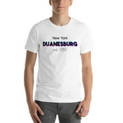 L Tri Color Duanesburg New York Short Sleeve Cotton T-Shirt By Undefined Gifts
