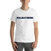 L Tri Color Hollidaysburg Short Sleeve Cotton T-Shirt By Undefined Gifts