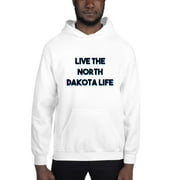 L Tri Color Live The North Dakota Life Hoodie Pullover Sweatshirt By Undefined Gifts