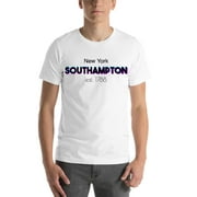 L Tri Color Southampton New York Short Sleeve Cotton T-Shirt By Undefined Gifts