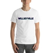 L Tri Color Willseyville Short Sleeve Cotton T-Shirt By Undefined Gifts