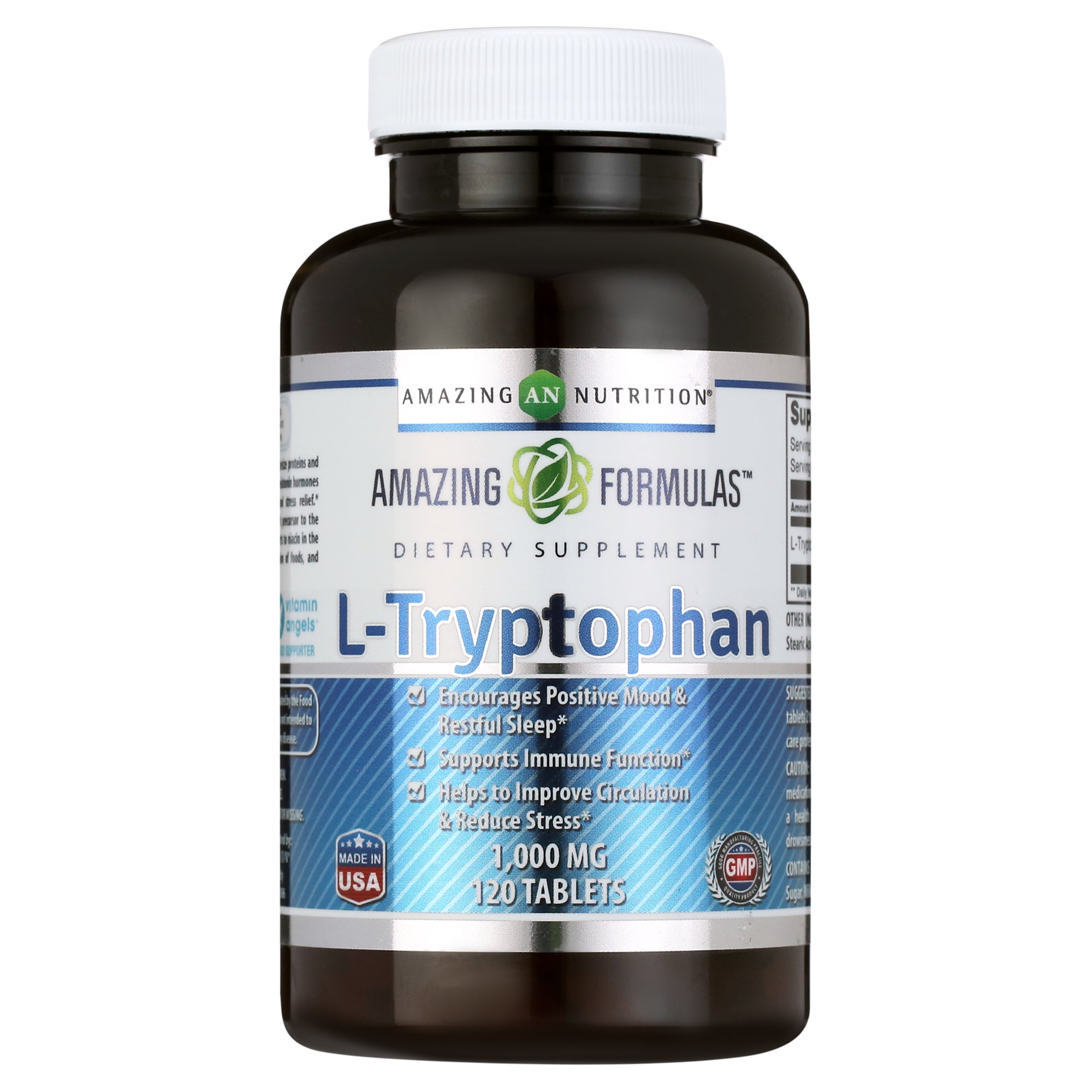 LTryptophan, 1,000 mg, 120 Tablets, Amazing Nutrition