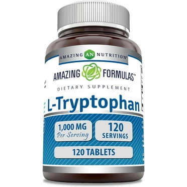 Amazing Formulas L-Tryptophan 1000mg Per Serving 120 Tablets Supplement | Non-GMO | Gluten Free | Made in USA