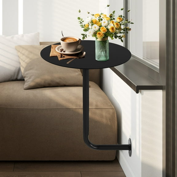 Wall Mounted Bar Table Modern Round Coffee Table Drinks/Snacks Storage Balcony for Bars, Home Kitchens