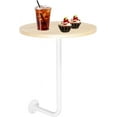 thumbnail image 1 of L-Type Coffee Table Wall Mounted Bar Height Pub Table Wrought Iron Counter Kitchen & Dining Tables Cocktail Drink Table (Log Color+White, 13.78’’ R 17.72 H), 1 of 18