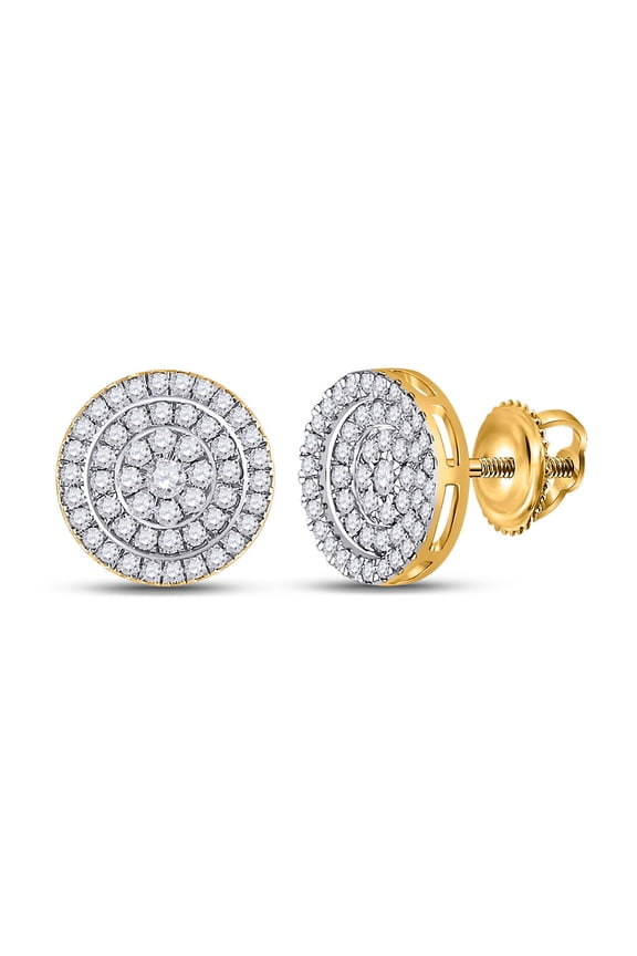 10k Yellow Gold Diamond Earrings 1 Ctw