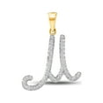 thumbnail image 1 of L U DIAMONDS 10k Yellow Gold Diamond M Initial Letter Pendant 1/6 Ctw, 1 of 2