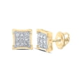 thumbnail image 1 of L U DIAMONDS 10k Yellow Gold Diamond Square Earrings 1/20 Ctw, 1 of 2