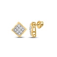 thumbnail image 1 of L U DIAMONDS 10k Yellow Gold Diamond Square Earrings 1/20 Ctw, 1 of 3