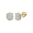thumbnail image 1 of L U DIAMONDS 10k Yellow Gold Mens Diamond Earrings 1/10 Ctw, 1 of 2