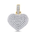 thumbnail image 1 of L U DIAMONDS 10k Yellow Gold Mens Diamond Lovely Heart Charm Pendant 1/2 Ctw, 1 of 3