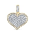 thumbnail image 1 of L U DIAMONDS 10k Yellow Gold Mens Diamond Lovely Heart Charm Pendant 1/2 Ctw, 1 of 3