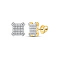 thumbnail image 1 of L U DIAMONDS 10k Yellow Gold Mens Diamond Square Earrings 1/2 Ctw, 1 of 2