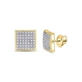 thumbnail image 1 of L U DIAMONDS 10k Yellow Gold Mens Diamond Square Earrings 1/3 Ctw, 1 of 2