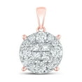 thumbnail image 1 of L U DIAMONDS 14k Rose Gold Princess Diamond Pendant 1 Ctw, 1 of 2