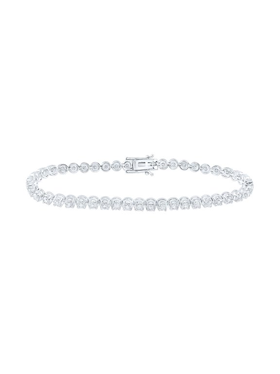 14k White Gold Diamond Classic Stunning Tennis Bracelet 4 Ctw