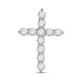 thumbnail image 1 of L U DIAMONDS 14k White Gold Diamond Cross Pendant 1 Ctw, 1 of 2