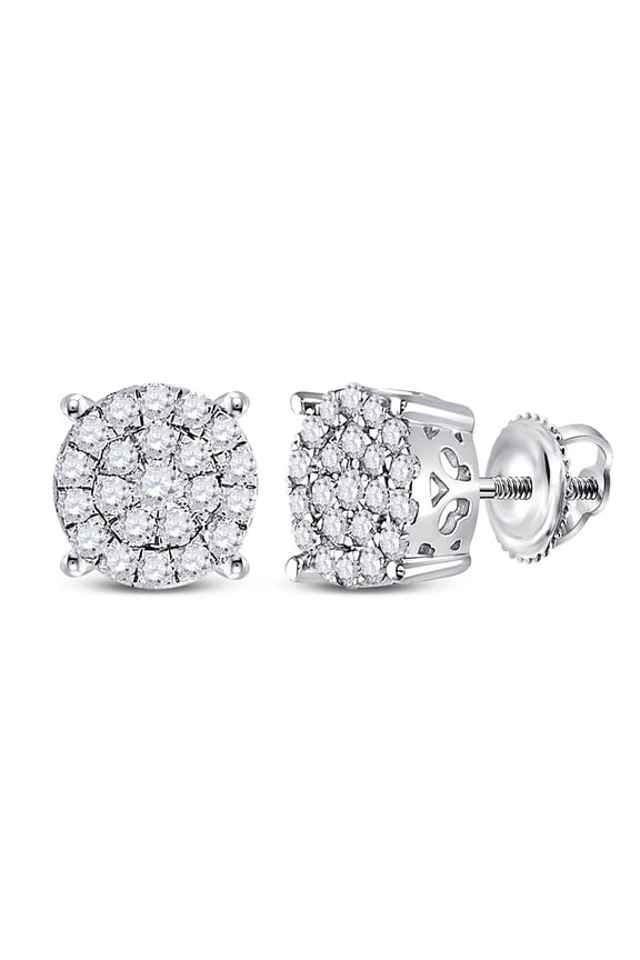 14k White Gold Diamond Earrings 1/2 Ctw