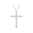 thumbnail image 1 of L U DIAMONDS 14k Yellow Gold Diamond Cross Pendant 1-1/2 Ctw, 1 of 3