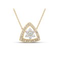 thumbnail image 1 of L U DIAMONDS 14k Yellow Gold Diamond Triangle Necklace 1/3 Ctw, 1 of 2