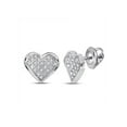 thumbnail image 1 of L U DIAMONDS Silver Diamond Lovely Heart Earrings 1/20 Ctw, 1 of 2