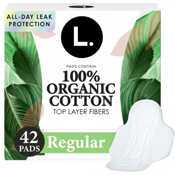 L. Ultra Thin Pads, Organic Cotton Top Layer, Regular, 42 Count