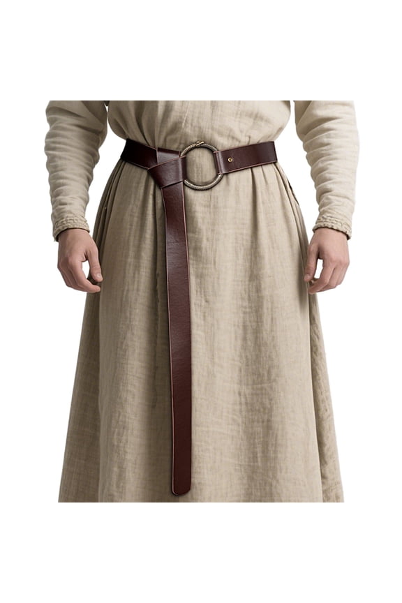Medieval Leather Belt, Renaissance Viking Adjustable Waist Strap, Unisex LARP Cosplay Costume Accessory, Black & Brown Available