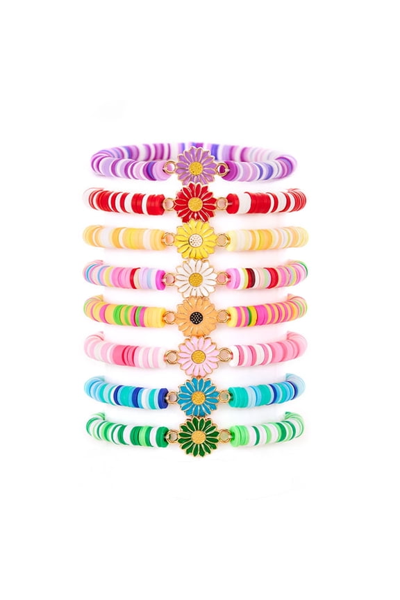 Daisy Beaded Bracelet (8 Pack)