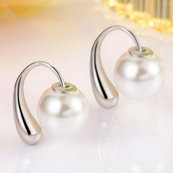L.YY Drop White Pearl Earrings, Includes Gift Box