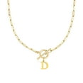 thumbnail image 1 of L.YY Gold Initial Letter D Pendant Necklace, OT Clasp Chain , (Includes Gift Box), 18 Inches, Link Chain, 1 of 6