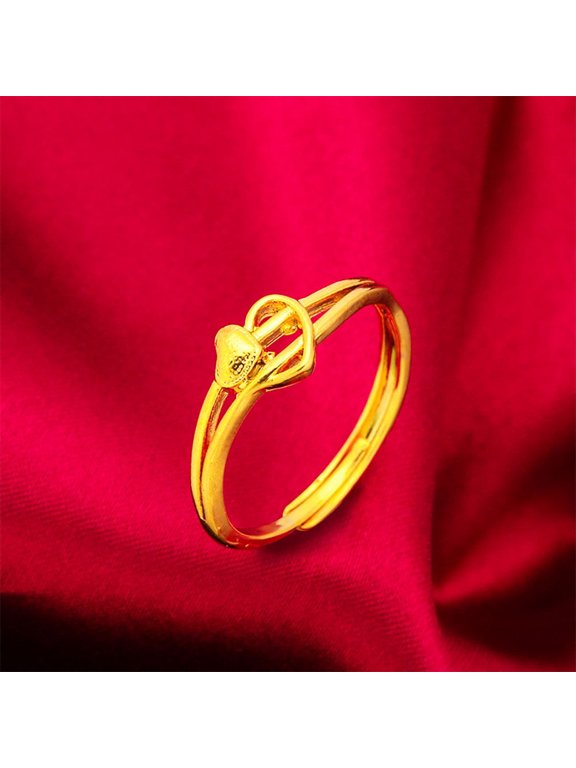 Heart-Shaped Gold-Plated Ring