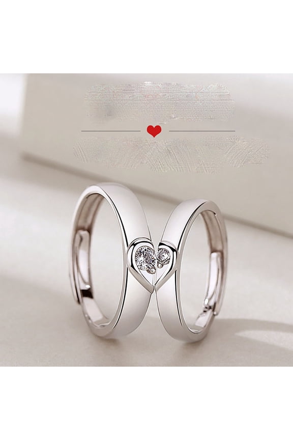 Matching Couple Rings for Him and Her Open Band Simple Design His & Hers Set