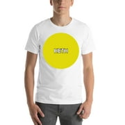 L Yellow Dot Heth Short Sleeve Cotton T-Shirt By Undefined Gifts