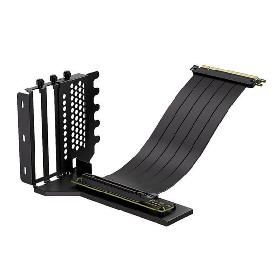 L-Z3 GPU Vertical Mounting Bracket Kit, PCIe 4.0 X16 Riser Cable 200mm, Graphics Card Steering Mounting Bracket Black,1 x bracket 1 x 20cm PCI-E 4.0 adapter cable,Black