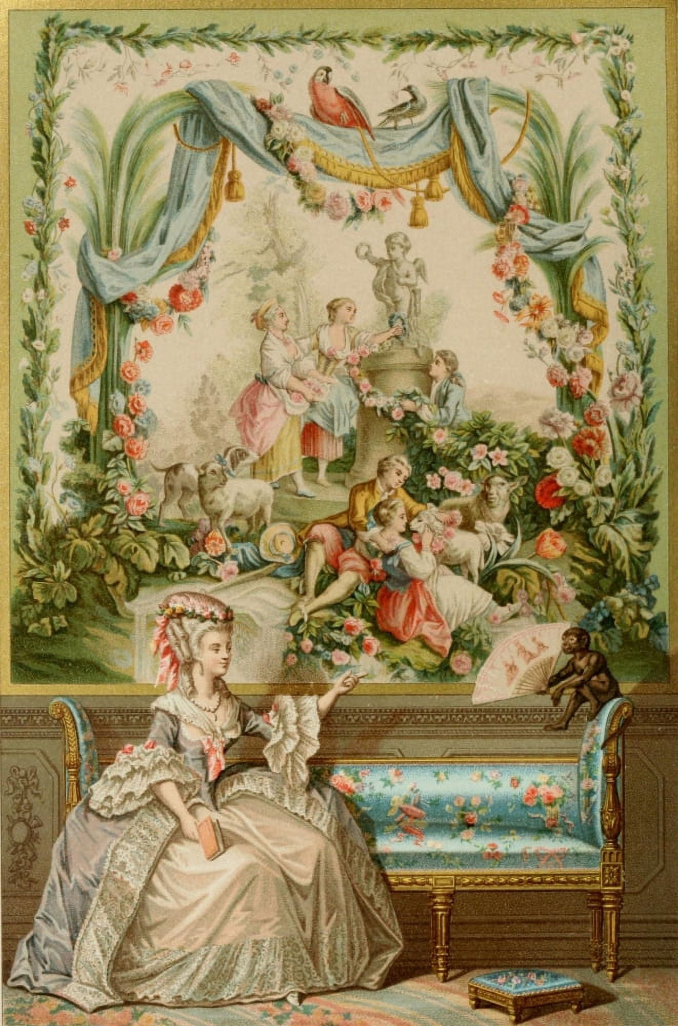 L ancienne France 1887 Tapestry by Beauvais Canvas Art - Francois Boucher (18 x 24)