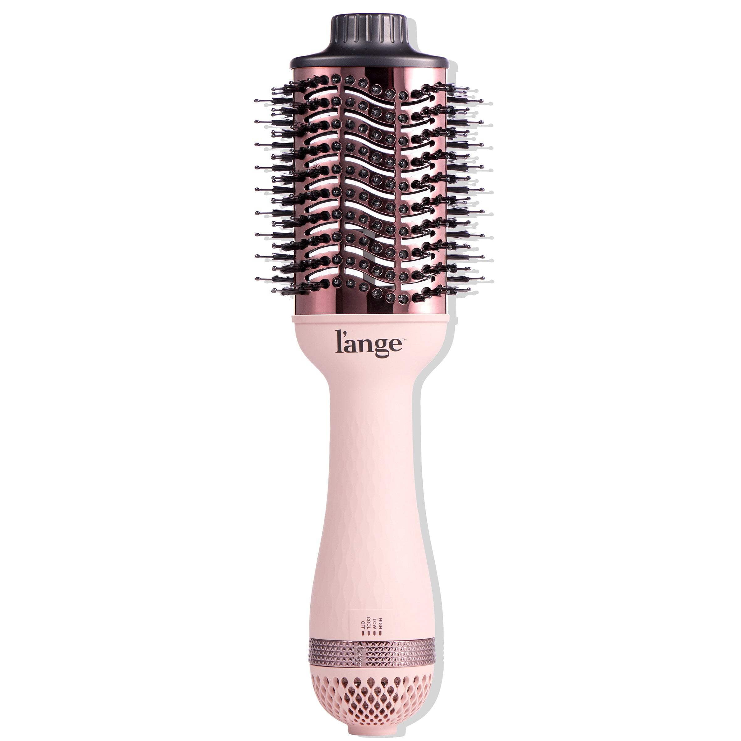 L'ange Hair Le Volume 2-in-1 Titanium Blow Dryer Brush Blush Hot Air Brush with Oval Barrel