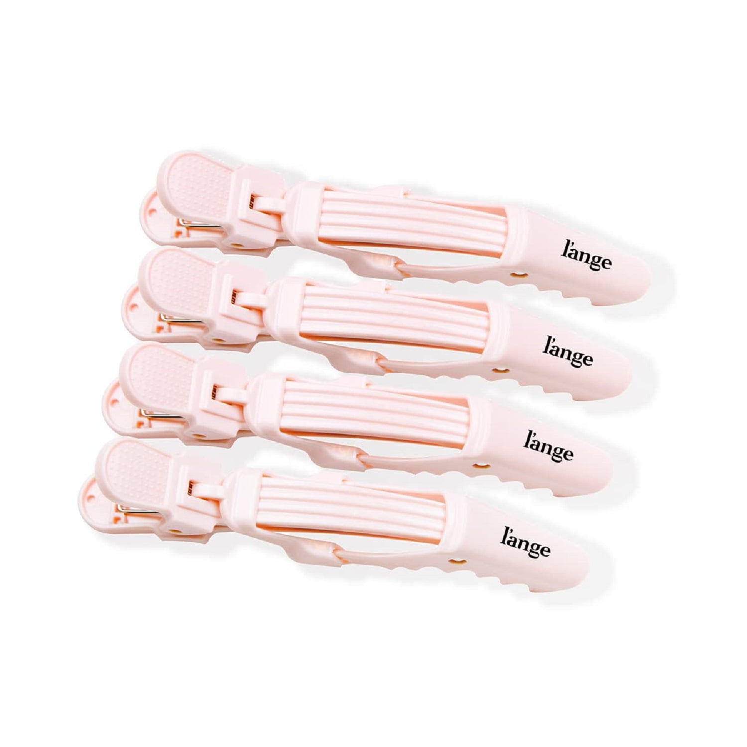 L'ANGE HAIR Lange Alligator Hair Clips | Wide Teeth | Double-Hinged Design | For Sectioning & Securing Hair | Professional Styling Results | 4-Pack (Blush)