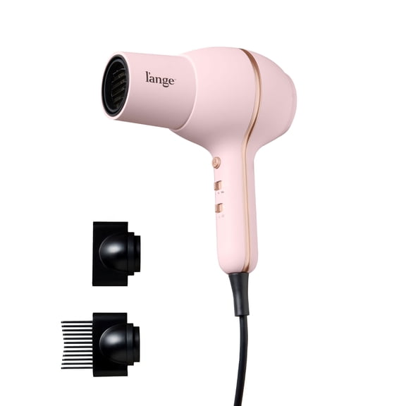 L'ange Hair HotStuff Compact Ionic Hair Dryer | Fast-Drying Hair Dryer with Cool Shot Button & Nozzle Attachment (Blush)