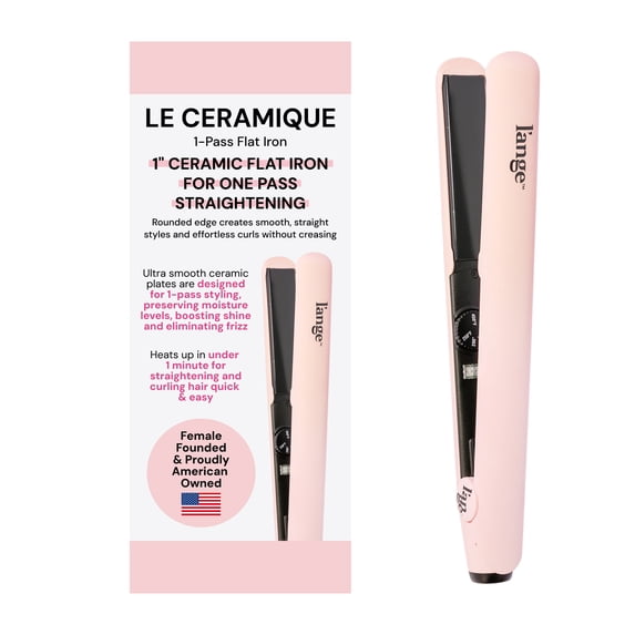 L'ange Hair Le Ceramique 1-Pass Flat Iron Hair Straightener | Fast Heating Ceramic Flat Iron