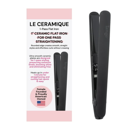 L'ange Hair Le Ceramique 1-Pass Flat Iron Hair Straightener | Fast Heating Ceramic Flat Iron